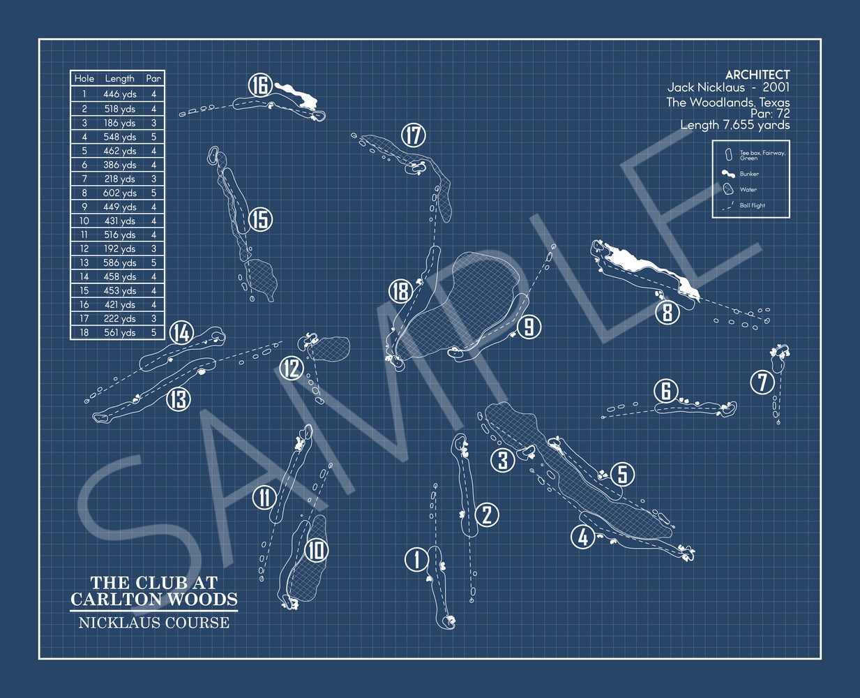 The Club At Carlton Woods - Nicklaus Course Blueprint (Print)