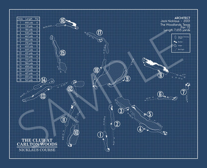The Club At Carlton Woods - Nicklaus Course Blueprint (Print)