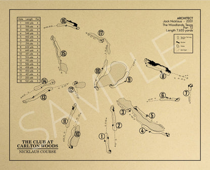 The Club At Carlton Woods - Nicklaus Course Outline (Print)