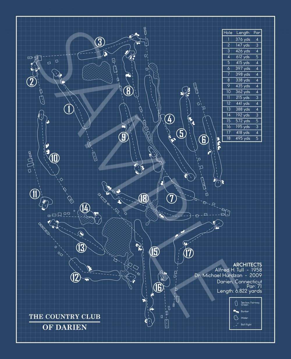 The Country Club of Darien Blueprint (Print)
