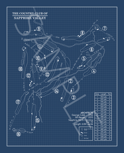 The Country Club of Sapphire Blueprint (Print)