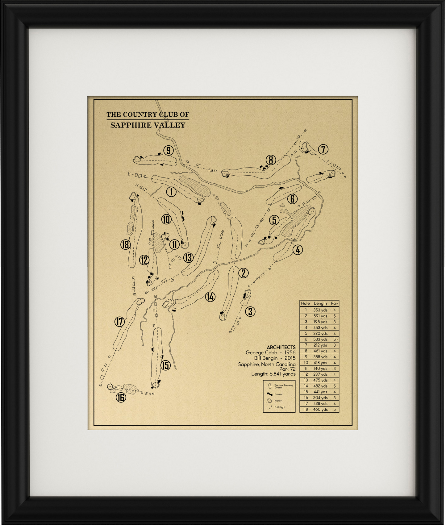 The Country Club of Sapphire Outline (Print)