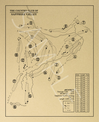 The Country Club of Sapphire Outline (Print)