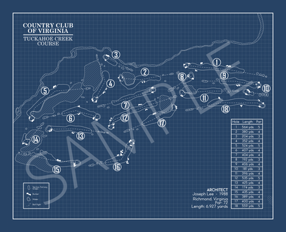 Country Club of Virginia Tuckahoe Creek Course Blueprint (Print)