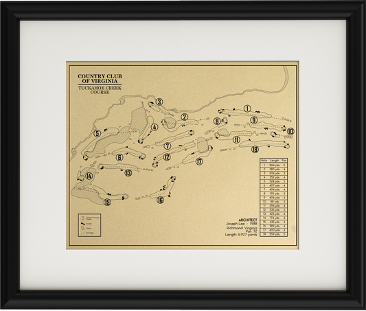 Country Club of Virginia Tuckahoe Creek Course Outline (Print)