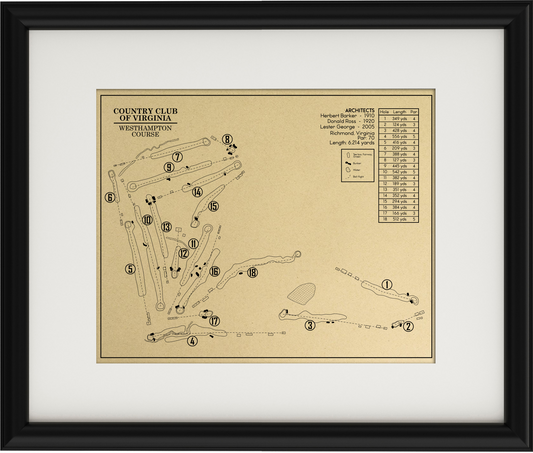 Country Club of Virginia Westhampton Course Outline (Print)