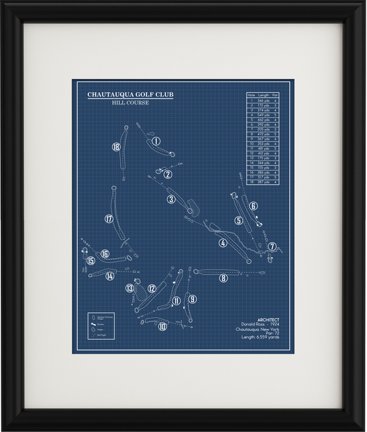 Chautauqua Golf Club - Hill Course Blueprint (Print)