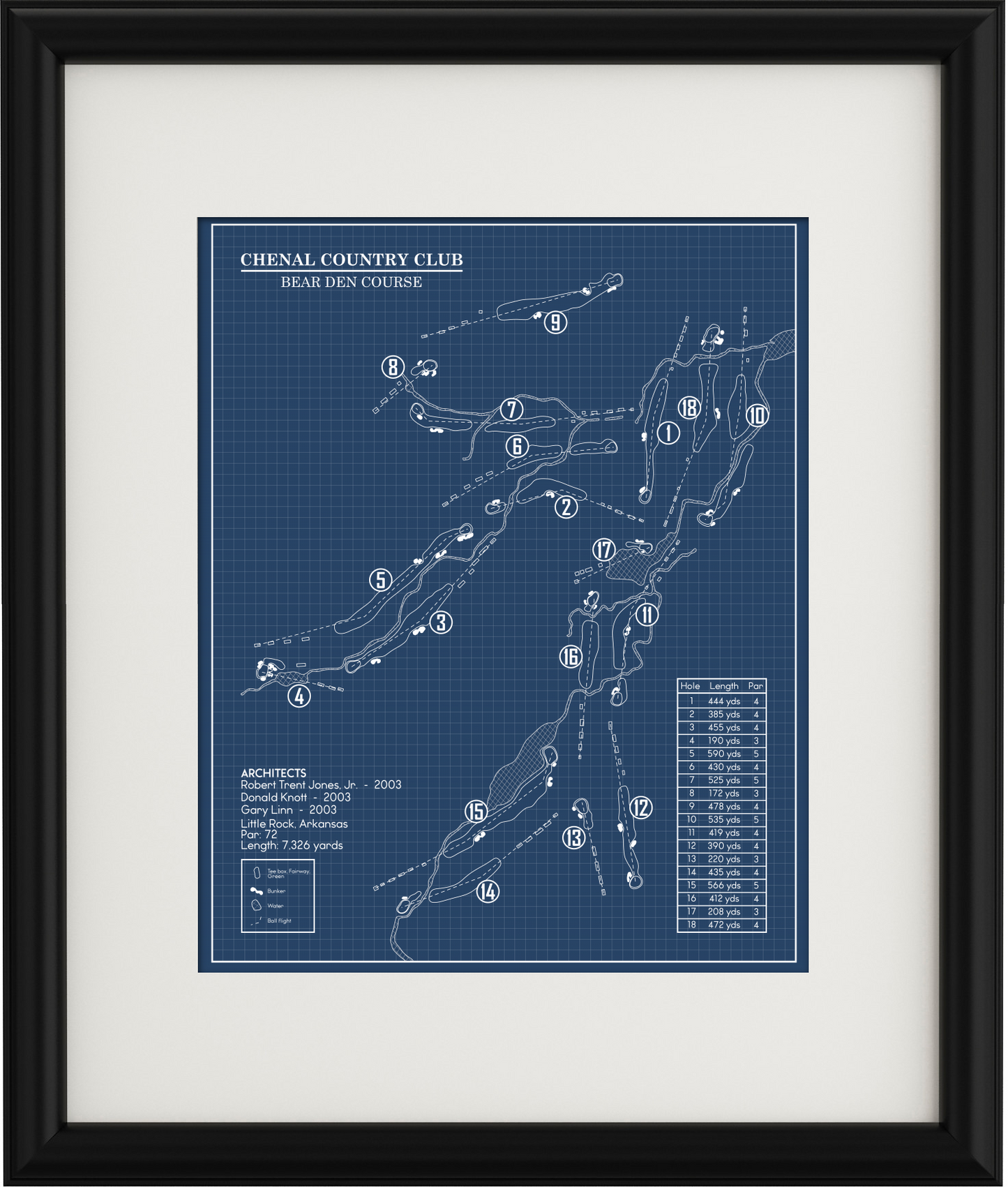 Chenal Country Club Bear Den Course Blueprint (Print)