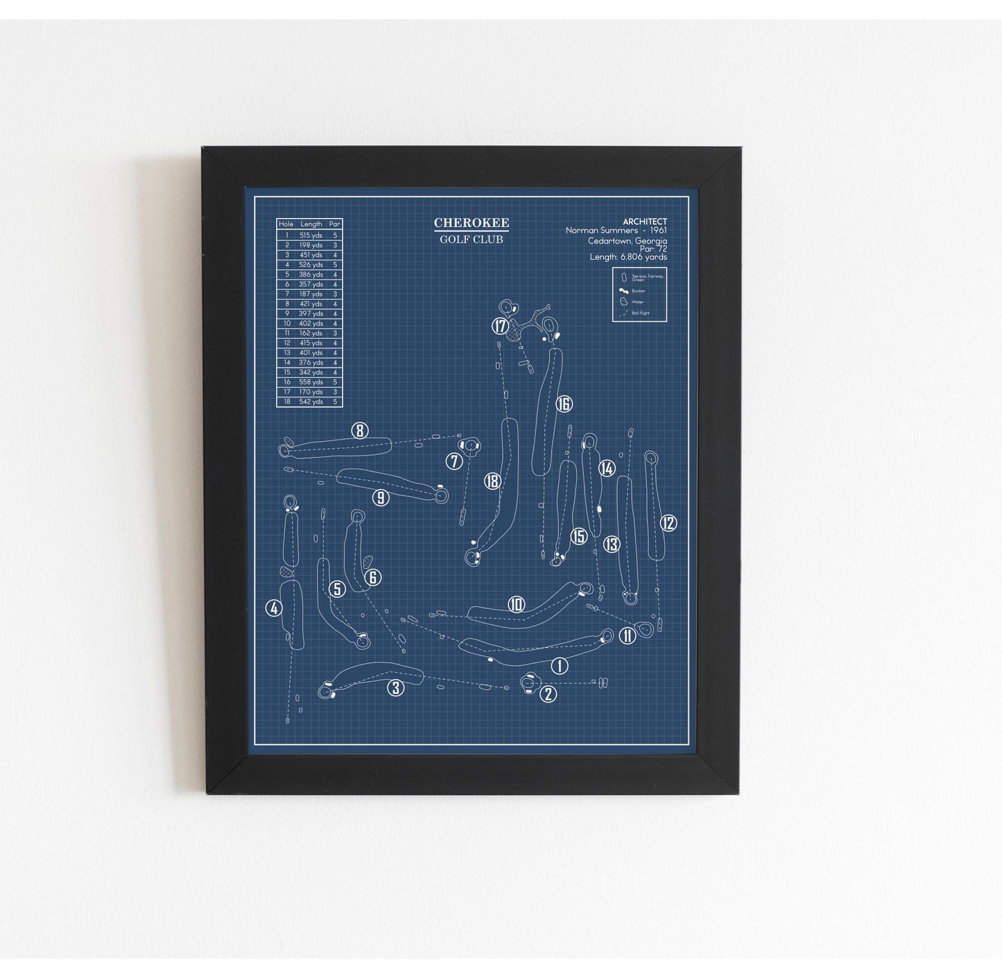 Cherokee Golf Club Blueprint (Print)