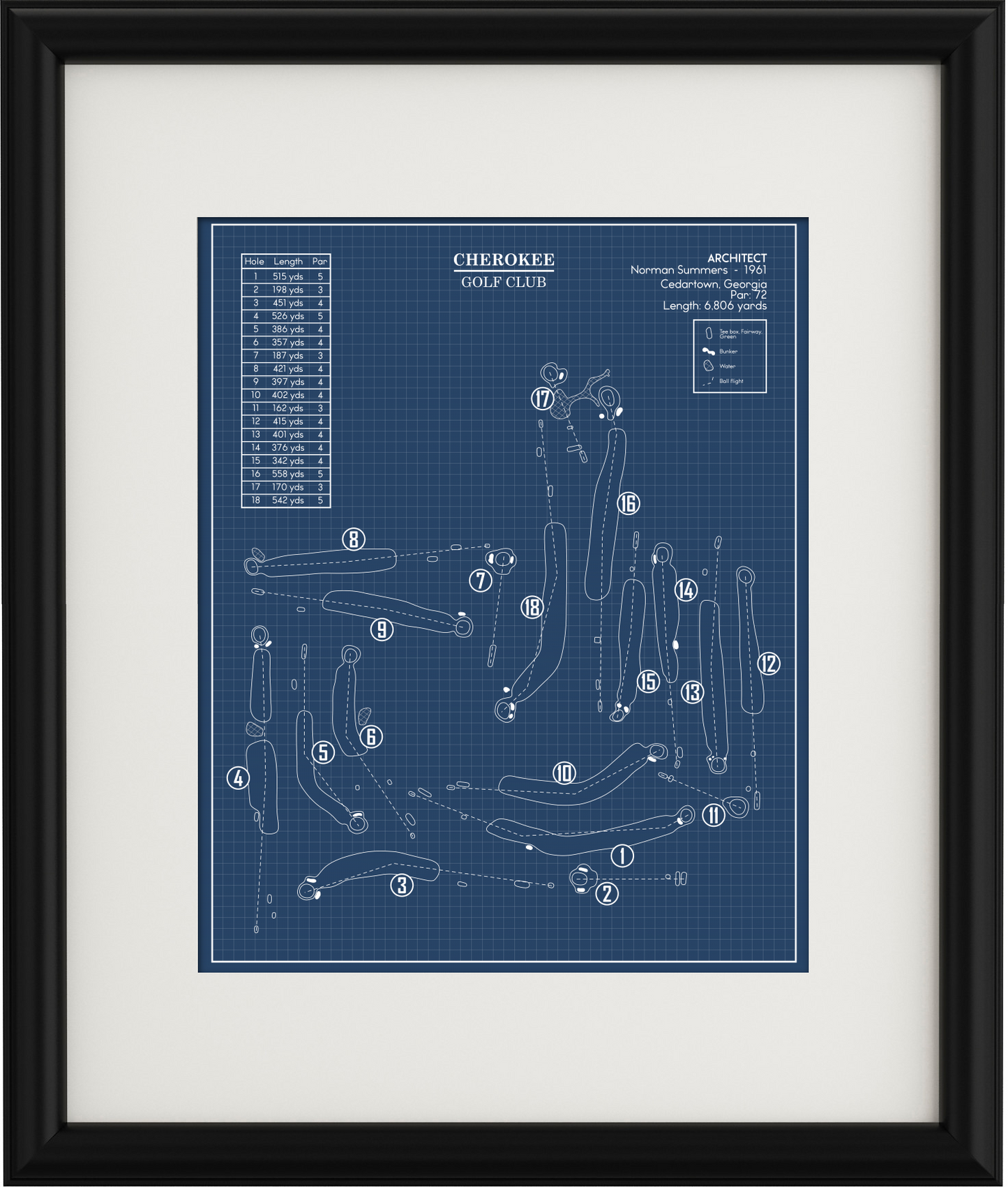 Cherokee Golf Club Blueprint (Print)