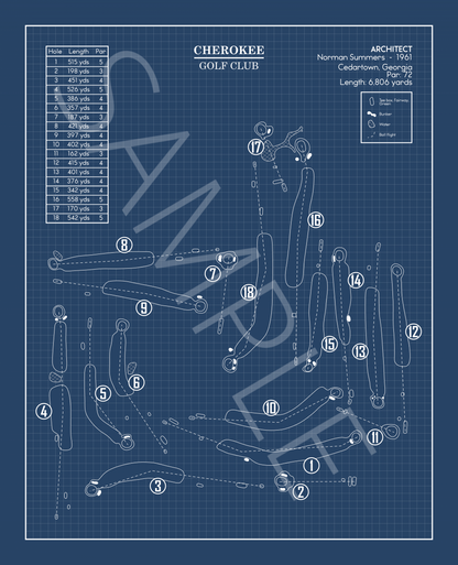 Cherokee Golf Club Blueprint (Print)