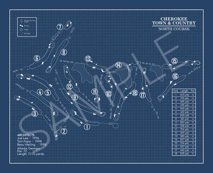 Cherokee Town & Country Club North Course Blueprint (Print)