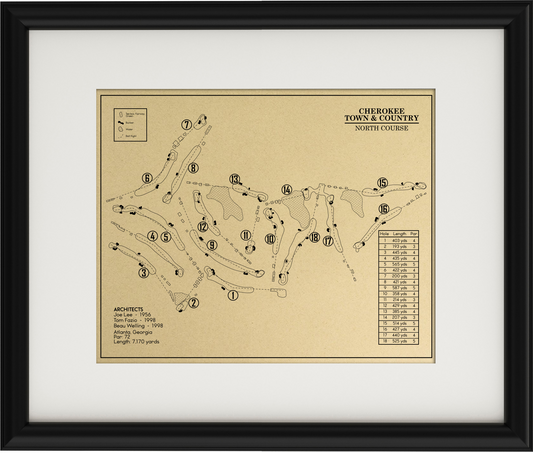 Cherokee Town & Country Club North Course Outline (Print)