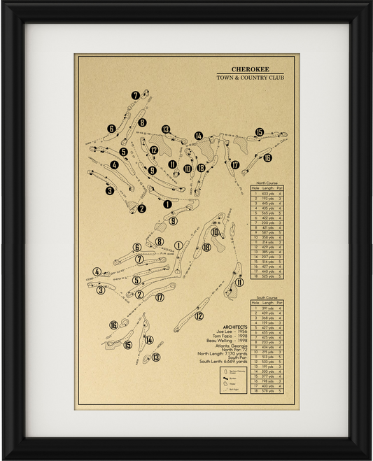 Cherokee Town & Country Club Outline (Print)