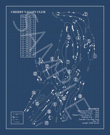 Cherry Valley Club Blueprint (Print)