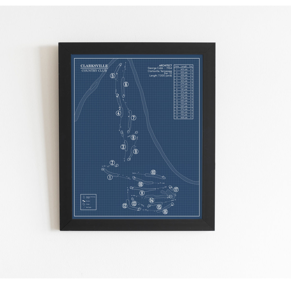 Clarksville Country Club Blueprint (Print)