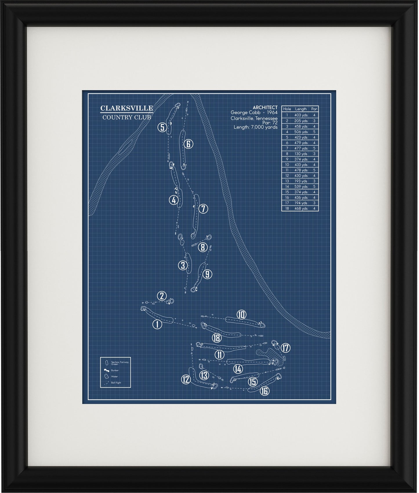 Clarksville Country Club Blueprint (Print)