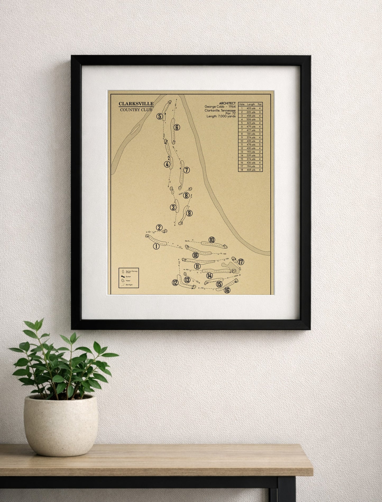 Clarksville Country Club Outline (Print)
