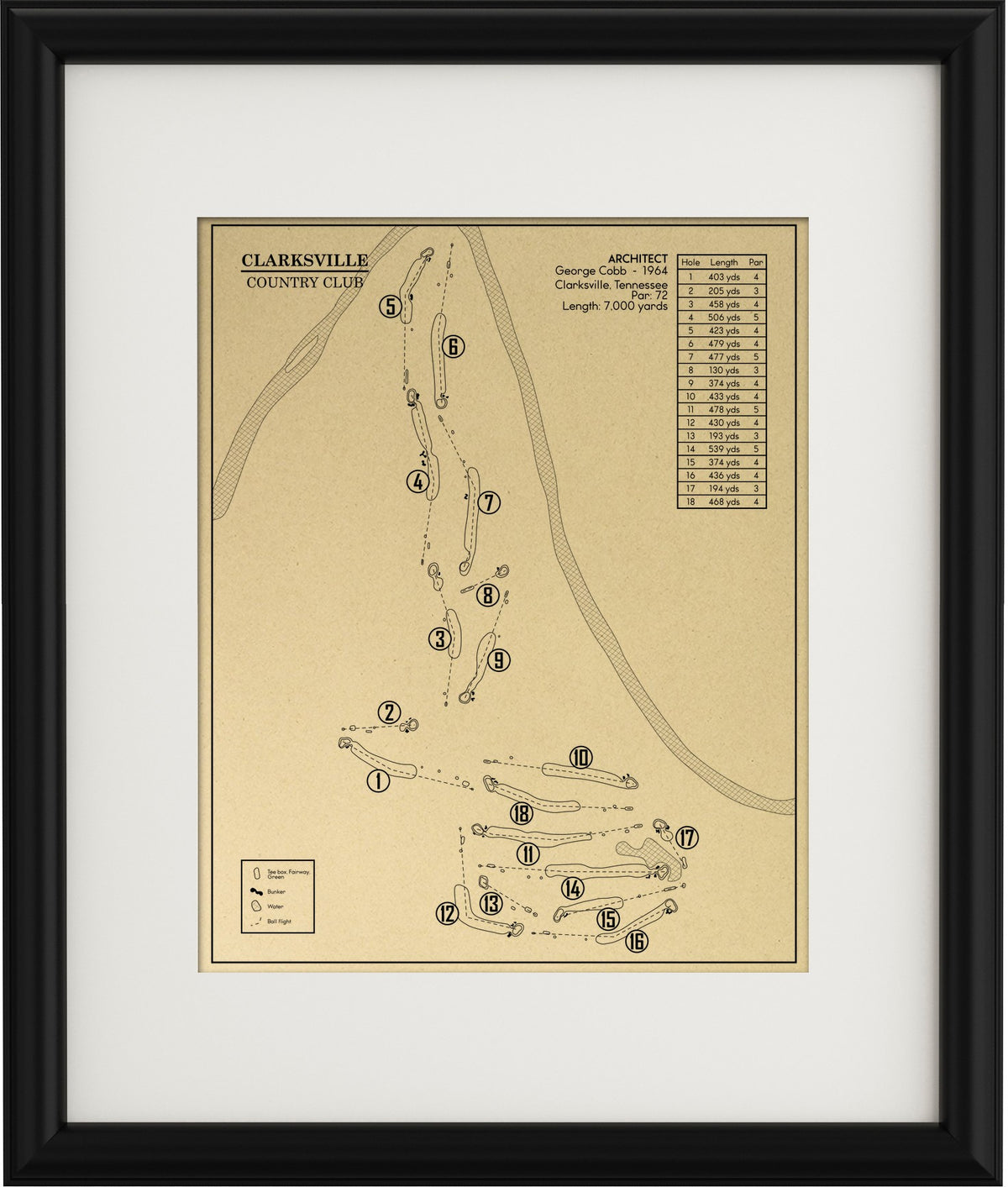 Clarksville Country Club Outline (Print)