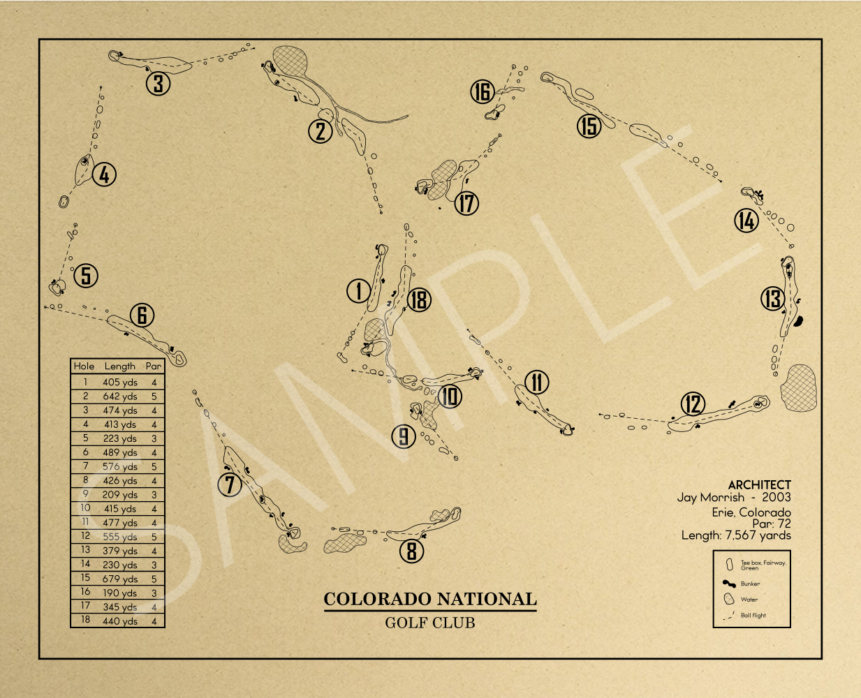 Colorado National Golf Club Outline (Print)