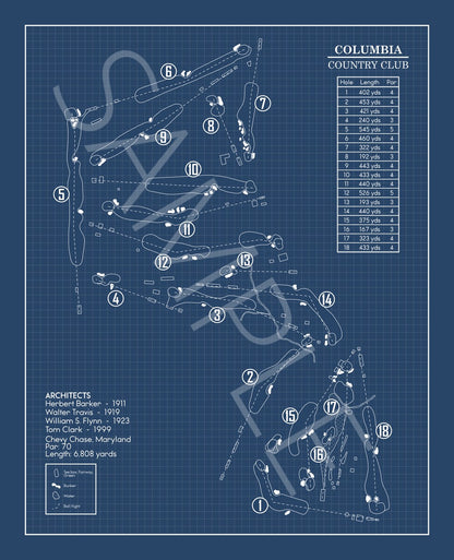 Columbia Country Club Blueprint (Print)