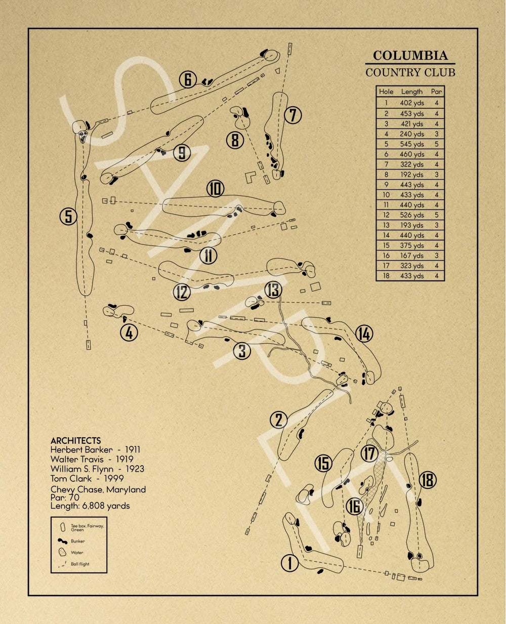 Columbia Country Club Outline (Print)