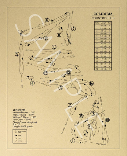 Columbia Country Club Outline (Print)