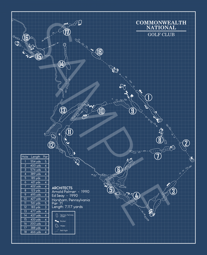 Commonwealth National Golf Club Blueprint (Print)
