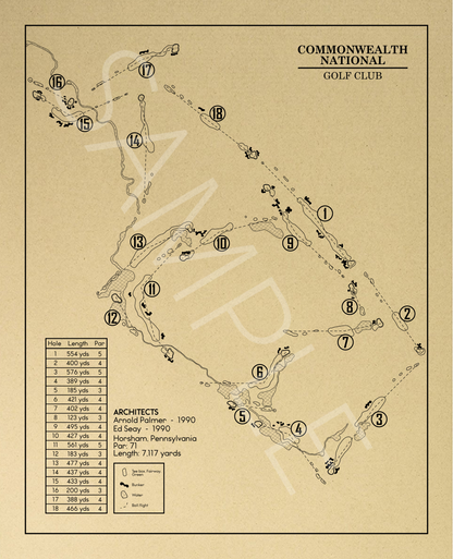 Commonwealth National Golf Club Outline (Print)