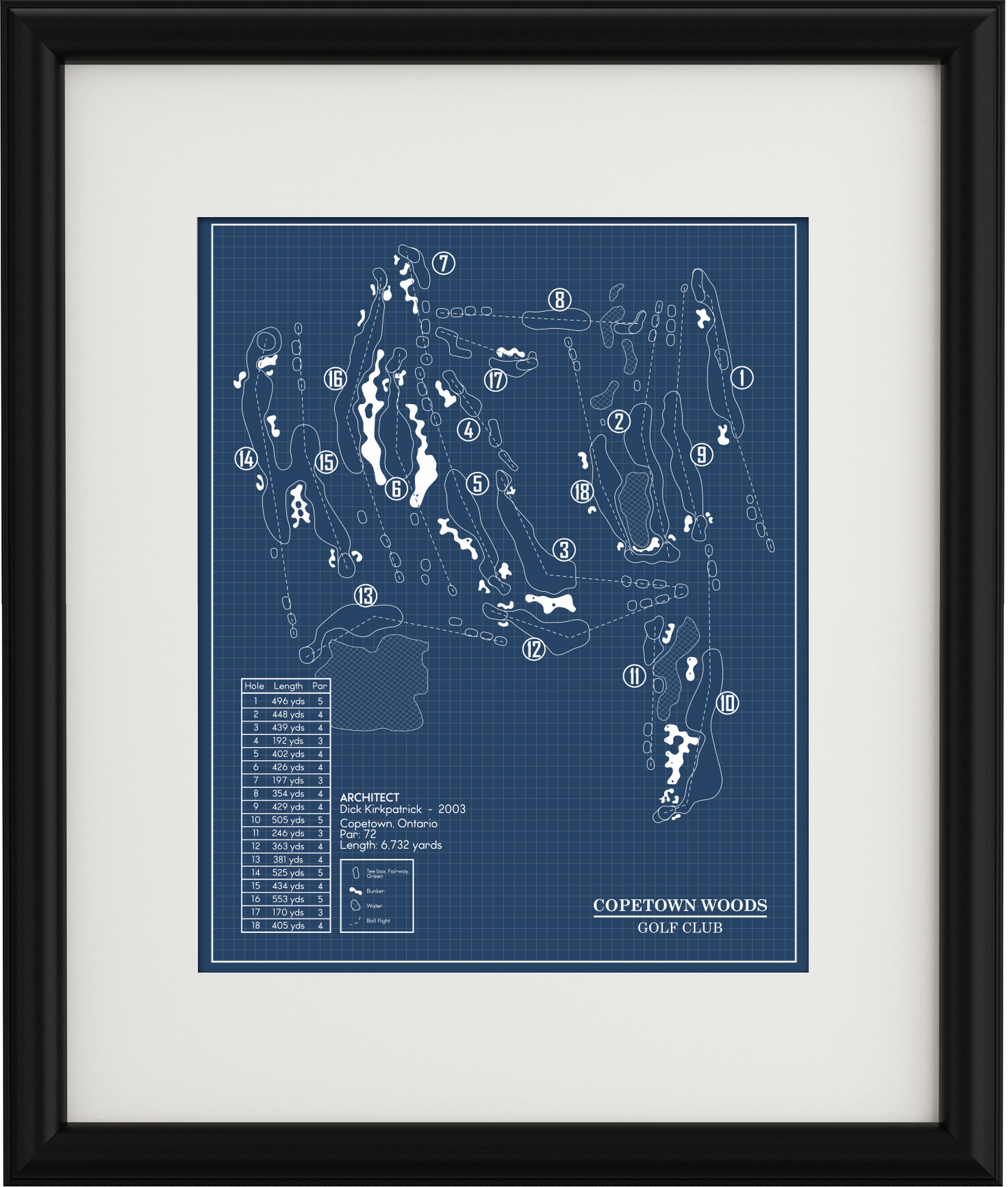 Copetown Woods Golf Club Blueprint (Print)