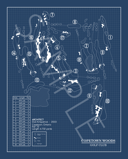 Copetown Woods Golf Club Blueprint (Print)