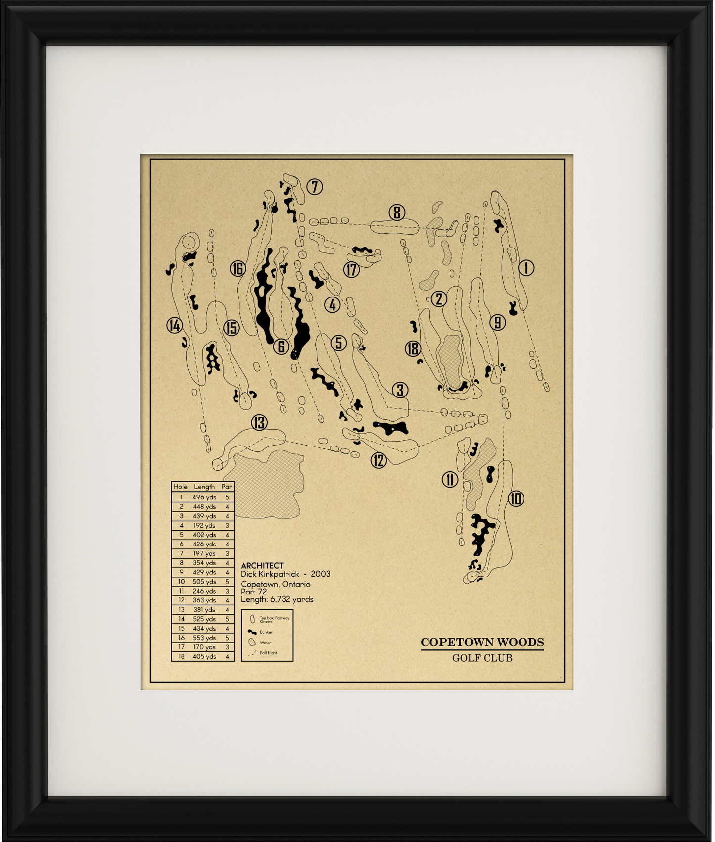 Copetown Woods Golf Club Outline (Print)