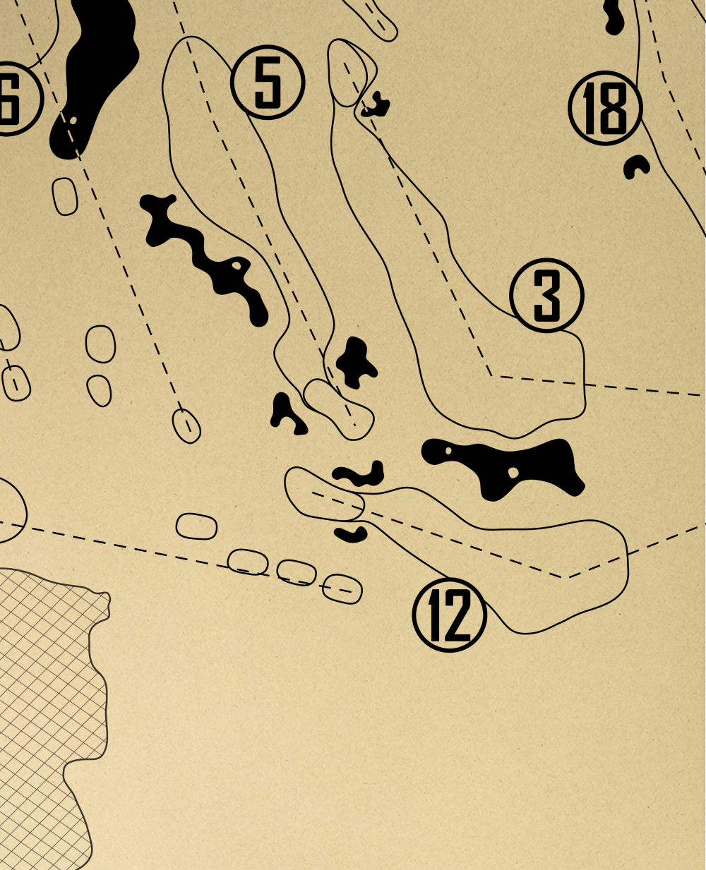 Copetown Woods Golf Club Outline (Print)