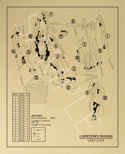 Copetown Woods Golf Club Outline (Print)