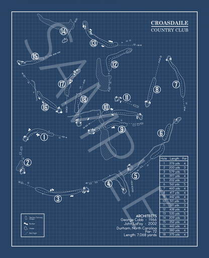 Croasdaile Country Club Blueprint (Print)