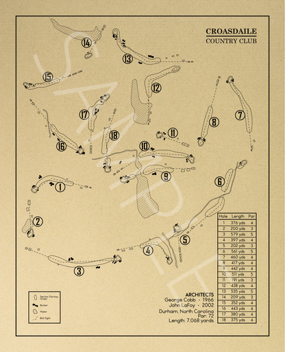 Croasdaile Country Club Outline (Print)