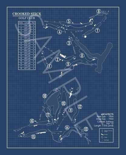 Crooked Stick Golf Club Blueprint (Print)
