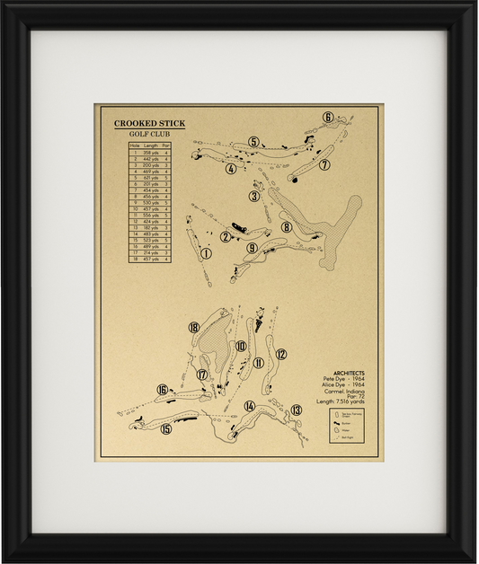 Crooked Stick Golf Club Outline (Print)