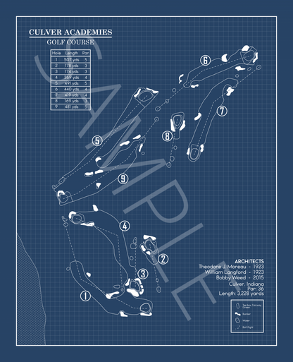 Culver Academies Golf Course Blueprint (Print)