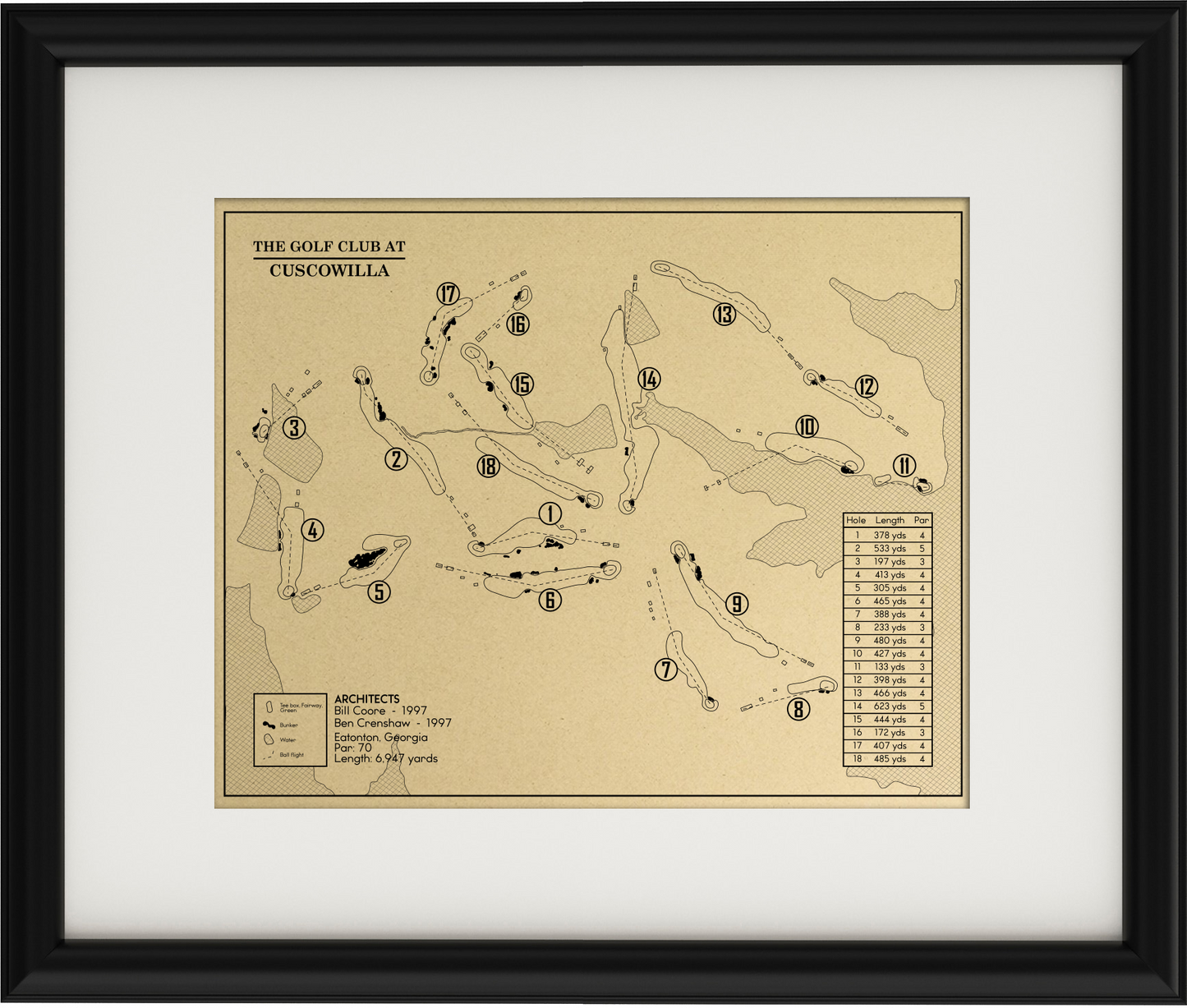 The Golf Club at Cuscowilla Outline (Print)