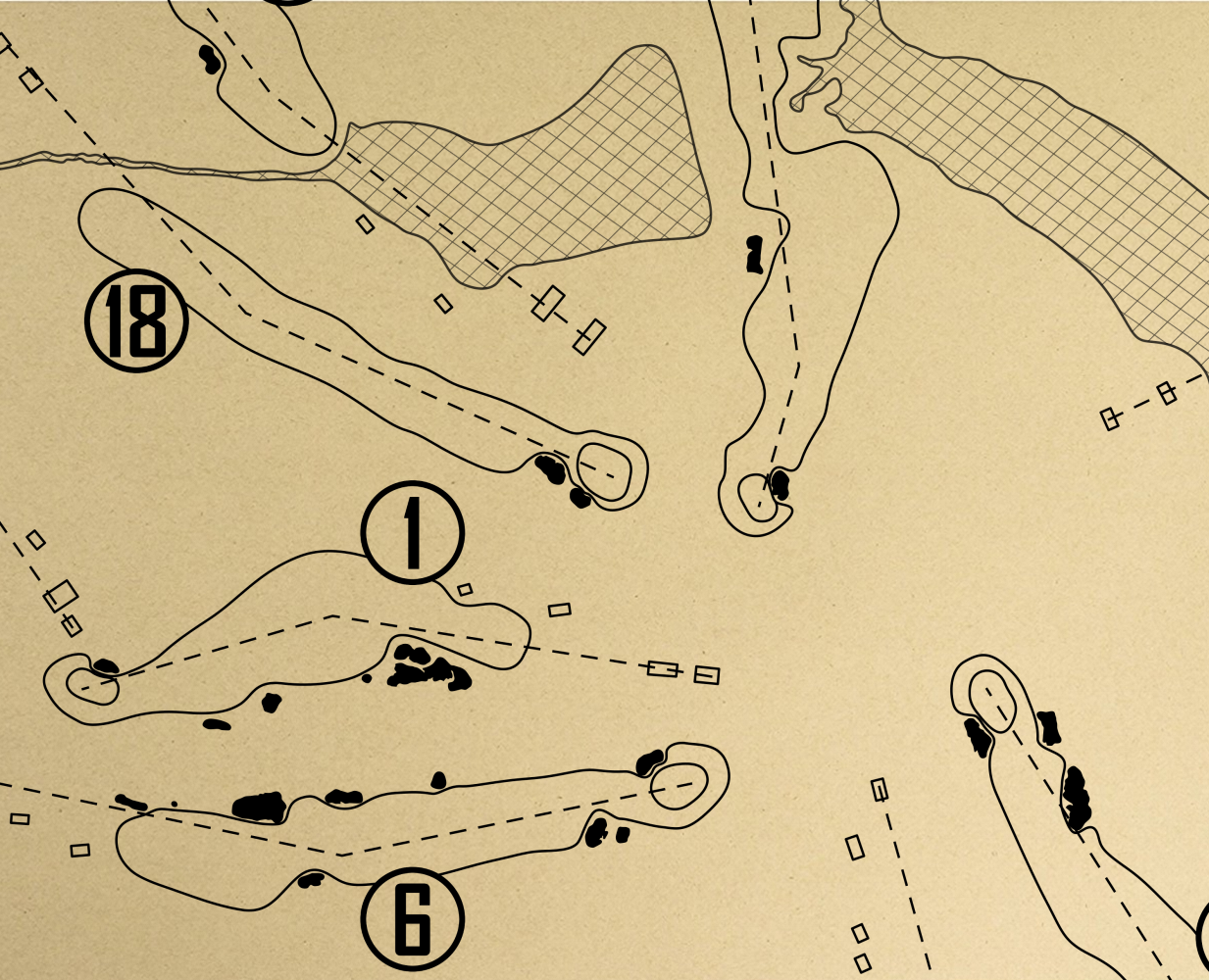 The Golf Club at Cuscowilla Outline (Print)