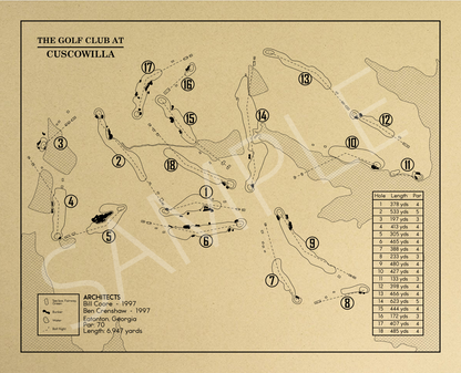 The Golf Club at Cuscowilla Outline (Print)