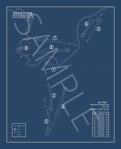 Deer Park Country Club Blueprint (Print)