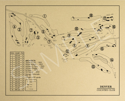 Denver Country Club Outline (Print)