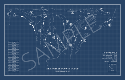 Des Moines Country Club North Course Blueprint (Print)