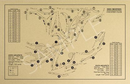 Des Moines Country Club Outline (Print)