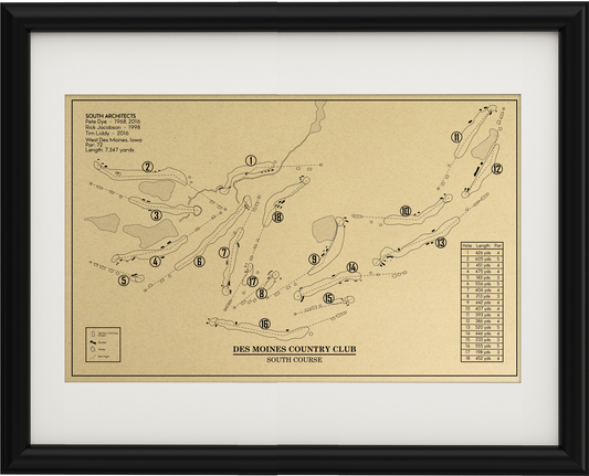 Des Moines Country Club South Course Outline (Print)