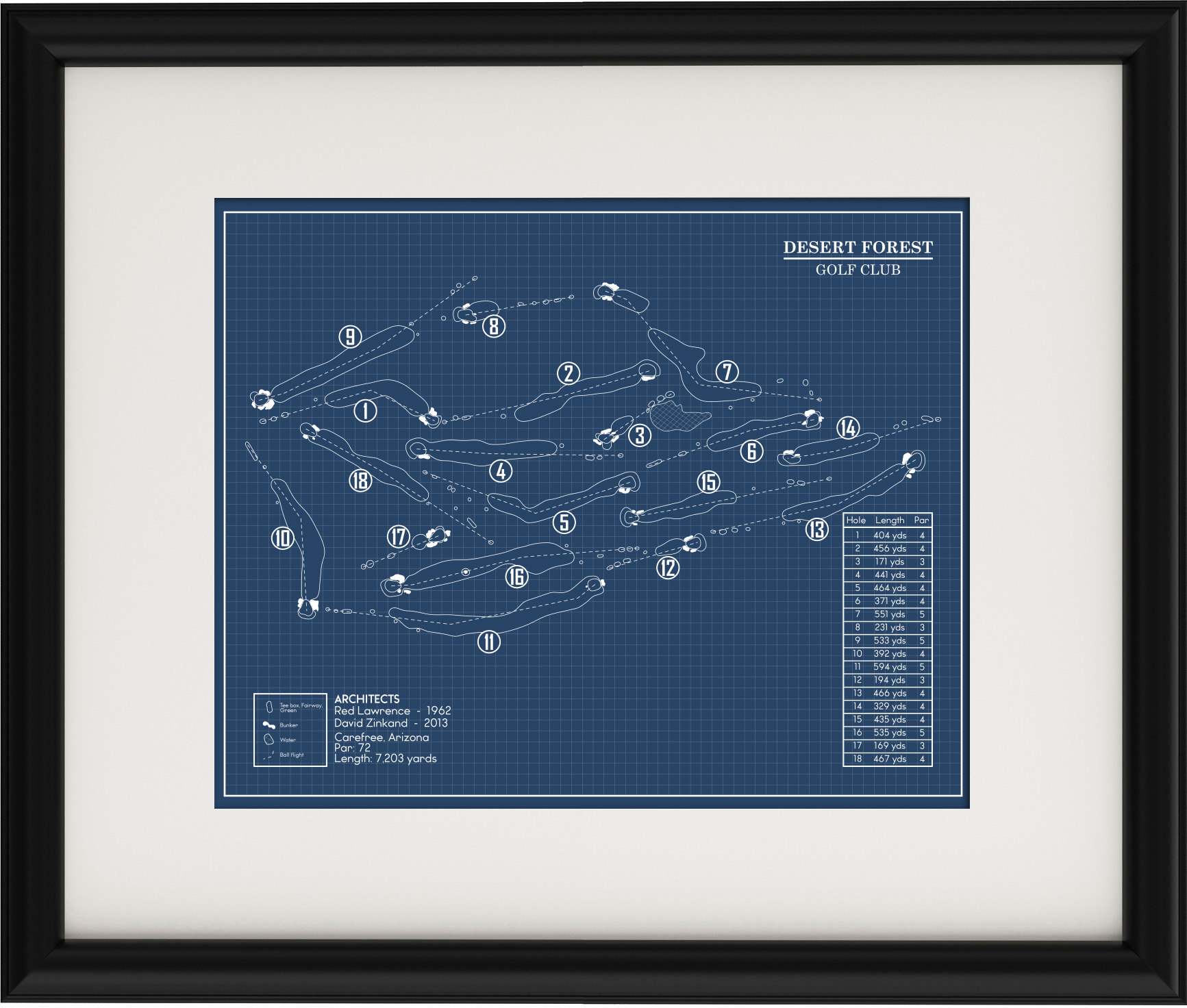 Blue Rant Frame Desert Forest Golf Club Blueprint (Print) – GolfBlueprints