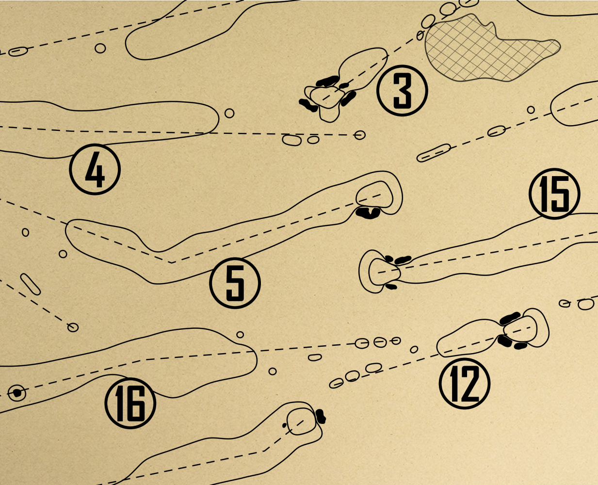 Desert Forest Golf Club Outline (Print)