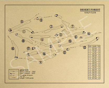 Desert Forest Golf Club Outline (Print)